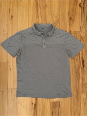KUHL | Grey Gorpcore Performance Outdoors Hiking Travel Casual Polo Shirt Size L